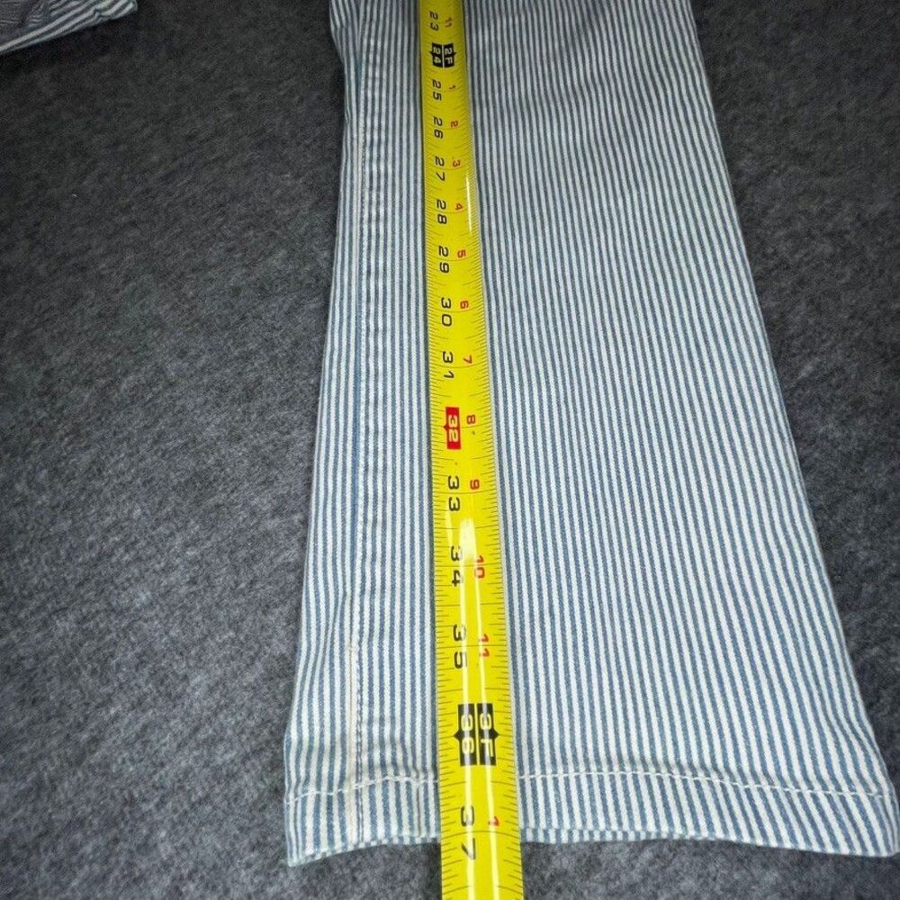 LRL Ralph Lauren Denim Pinstripes Jeans Women's 12 Blue Straight Ankle Pants‎ - Picture 12 of 12